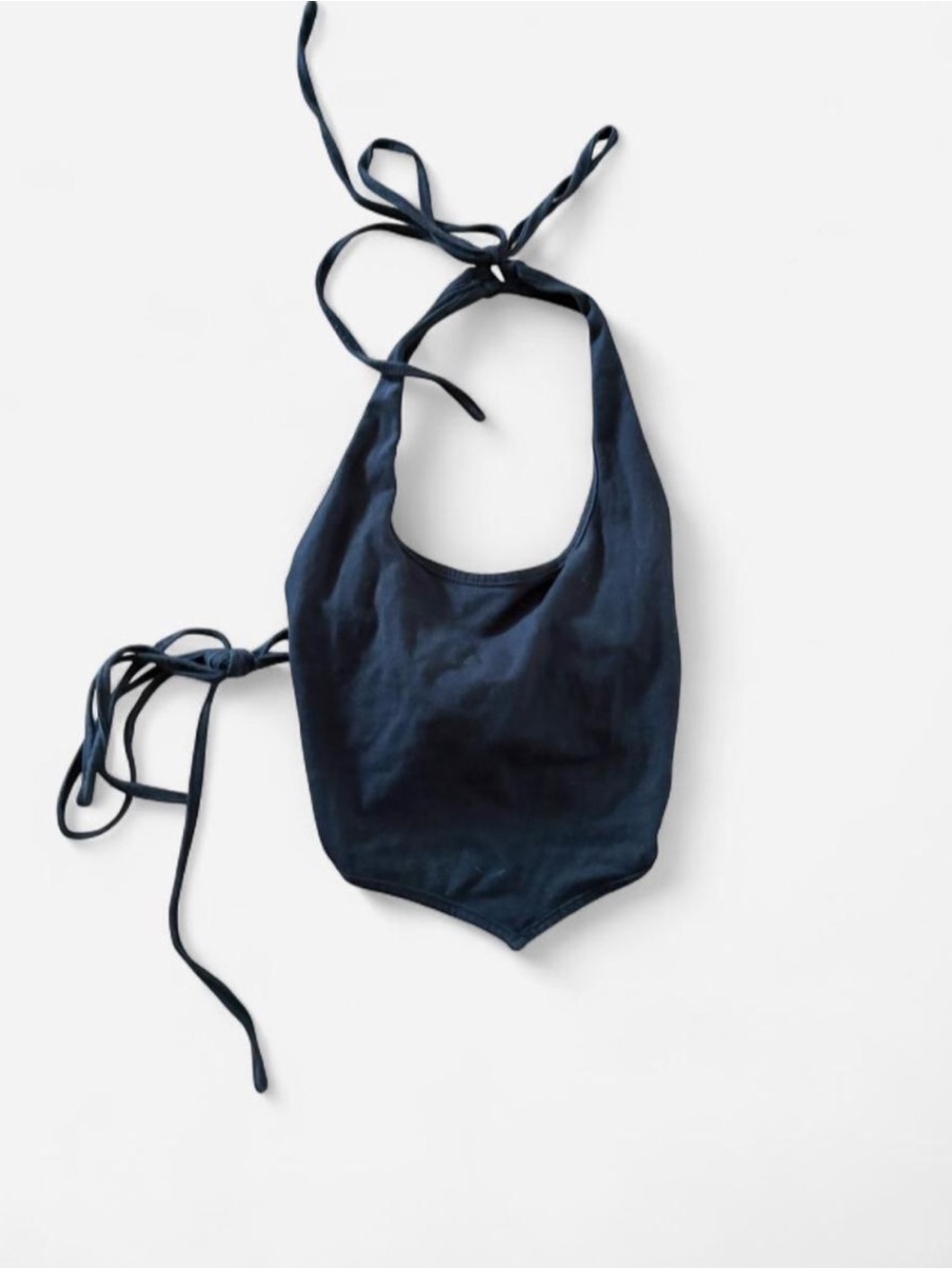 Shein lil black strappy neck tie Halter Cami Top with back lace- up closure xs